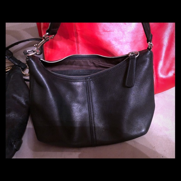 Black leather coach bag - Picture 1 of 4